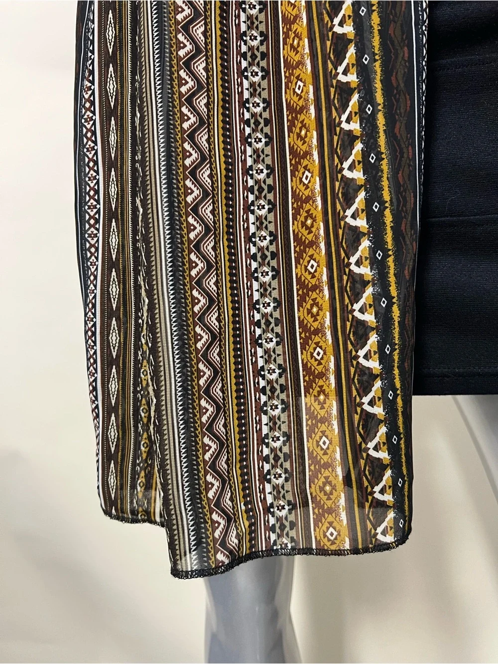 Aquarius Long Large Scarf Geometric Boho Print Semi Sheer 27”x79”